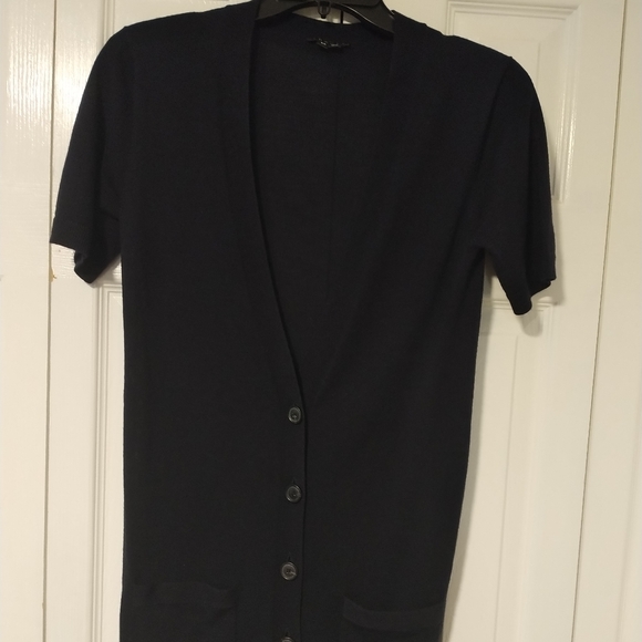 Theory Sweaters - Theory Wool Cardigan Short Sleeve Button Front